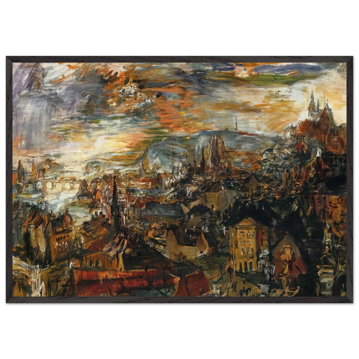 NOTDETECTED235890 - OSKAR KOKOSCHKA 70x100 cm / 28x40 inches Framed Art Print – Black Wooden Frame