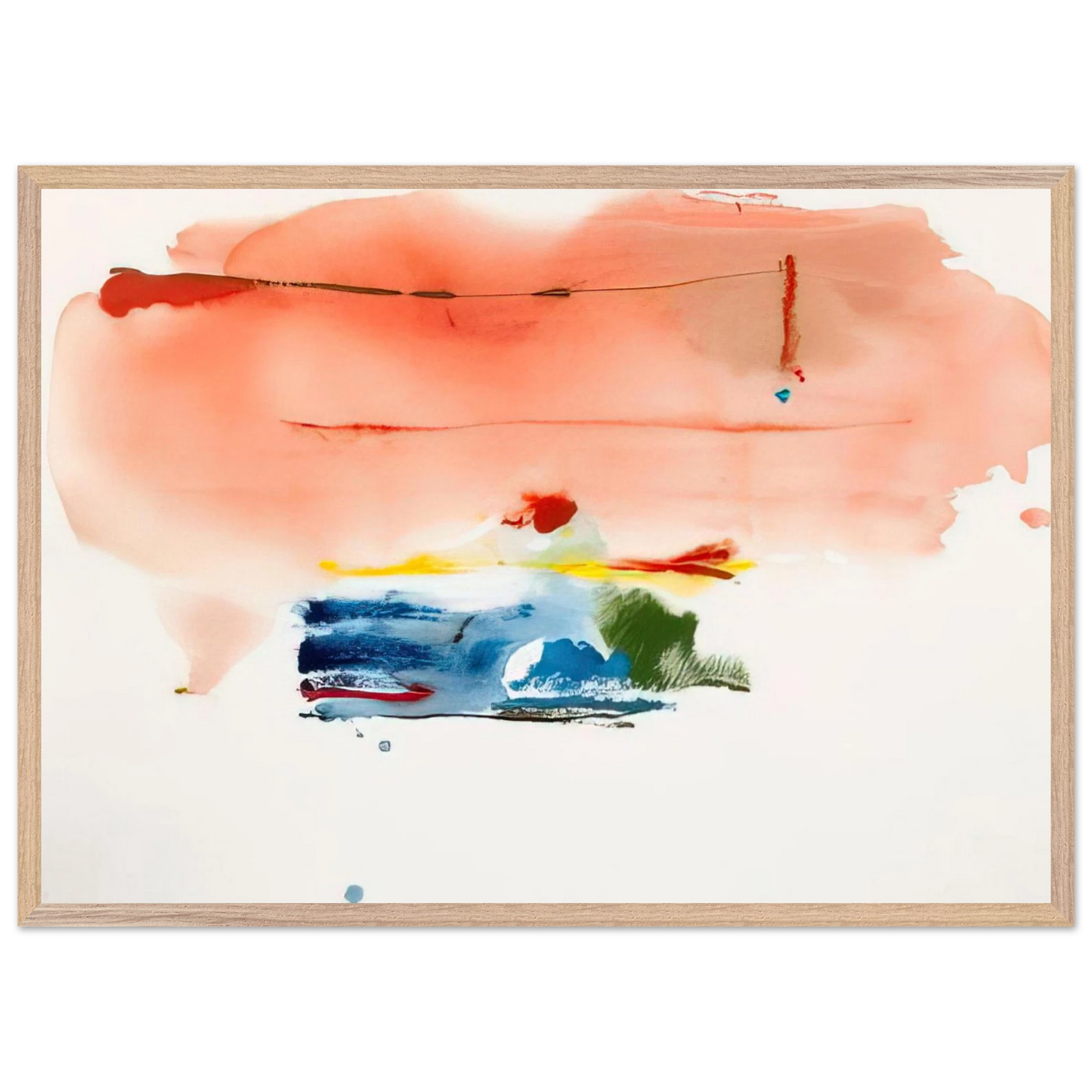Helen Frankenthaler - Santa Fe II - 1986 Wall art - 70x100 cm / 28x40 inches - Premium Wooden Framed Poster With Fine Art Paper - White frame