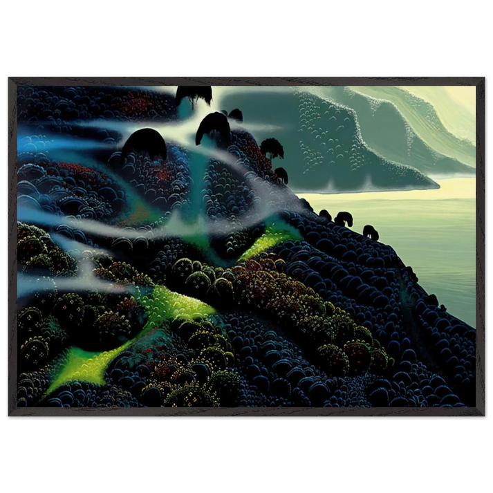 Ocean Paradise - Eyvind Earle 70x100 cm / 28x40 inches Framed Art Print – Black Wooden Frame