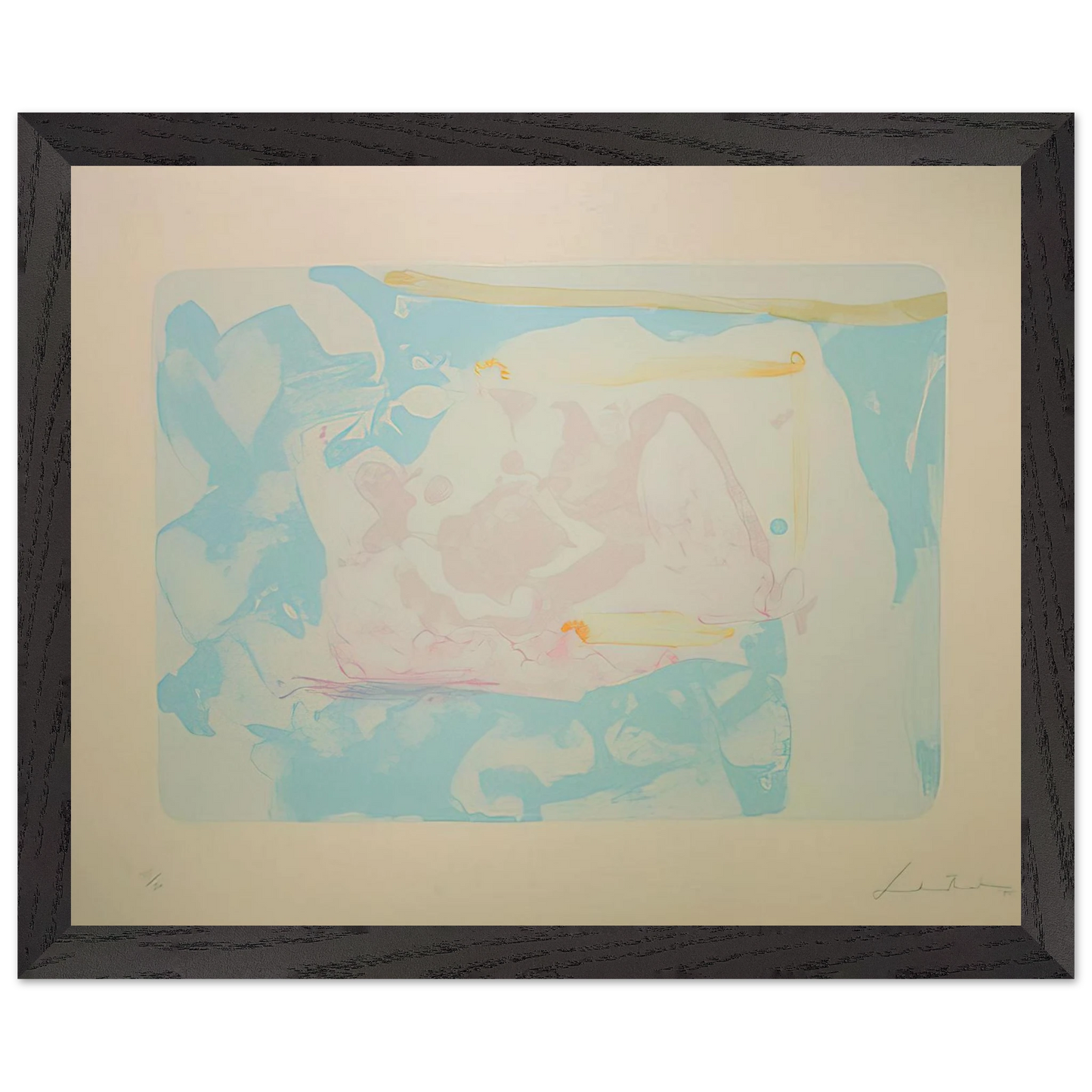 Helen Frankenthaler - Reflections III - 1995 Wall art - 30x45 cm / 12x18 inches - Premium Wooden Framed Poster With Fine Art Paper - White frame