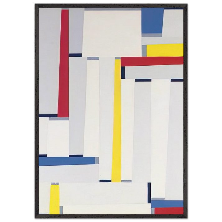 Relational Painting 55 - 1951 - Fritz Glarner 70x100 cm / 28x40 inches Framed Art Print – Black Wooden Frame