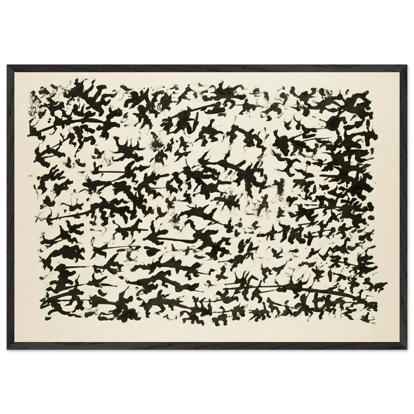 Untitled - Tachisme N1 - Henri Michaux 70x100 cm / 28x40 inches Framed Art Print – Black Wooden Frame