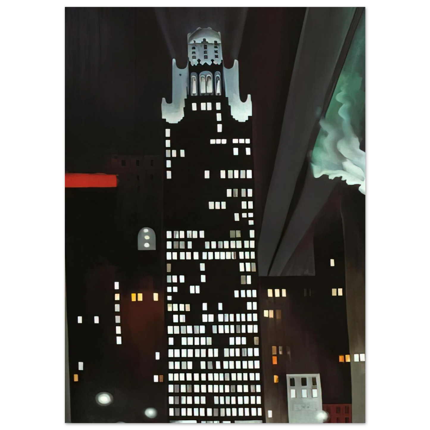 Georgia O'Keeffe - Radiator Building - Night, New York Fine Art Poster - 75x100 cm / 30x40 inches