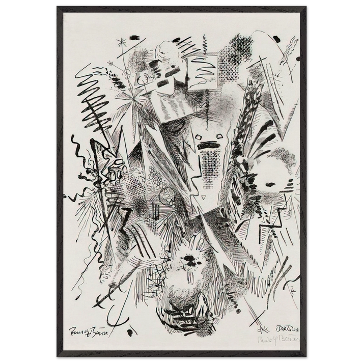 BANTAMA 1921 - Rudolf Bauer 70x100 cm / 28x40 inches Framed Art Print – Black Wooden Frame