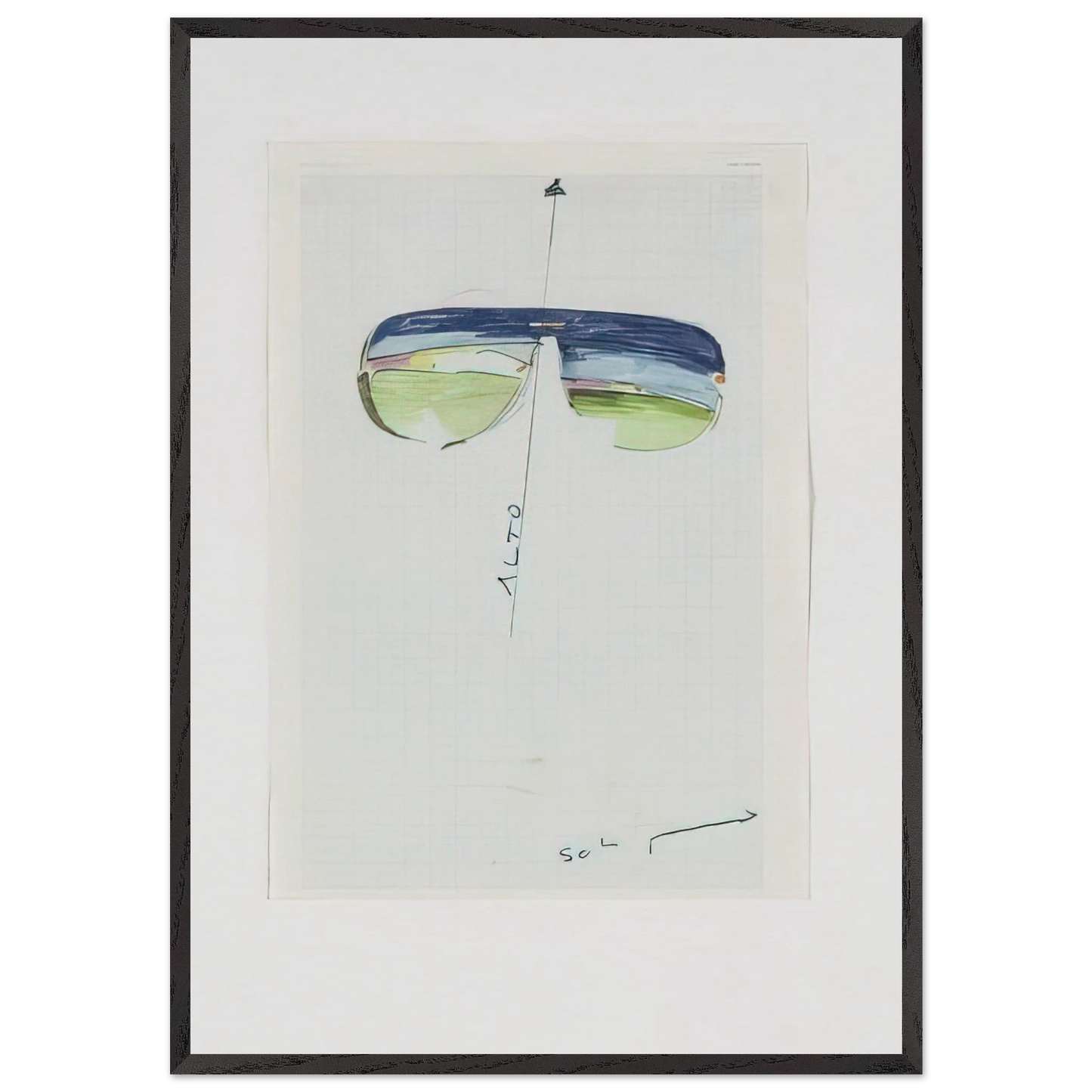 Untitled Glasses - 1973 - Mario Schifano Framed Art Print – Black Wooden Frame - Default Title - -Framed Art Print