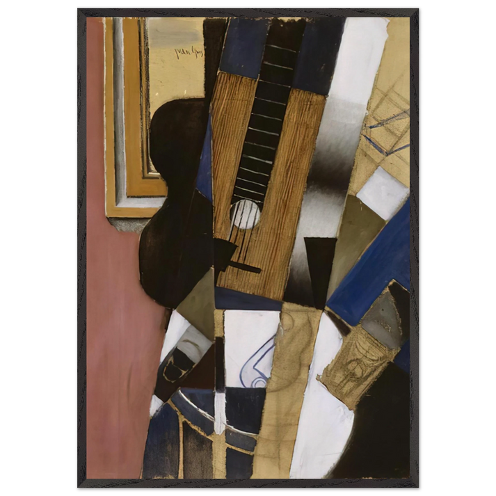 GUITAR AND PIPE 1913 - Juan Gris 70x100 cm / 28x40 inches Framed Art Print – Black Wooden Frame