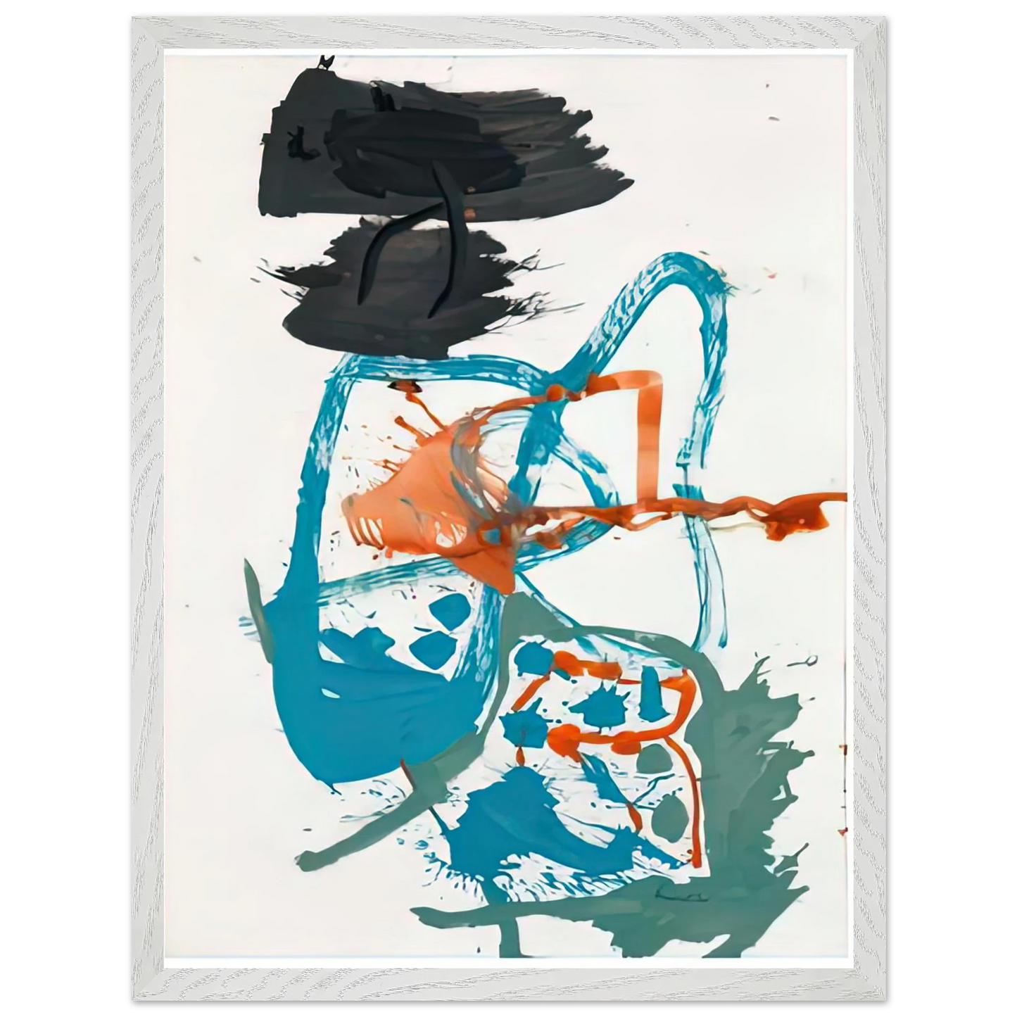 Helen Frankenthaler - Winter Figure with Black Overhead, 1959- Wall Art - 30x40 cm / 12x16 inches - Premium Wooden Framed Poster With Fine Art Paper - Wood frame
