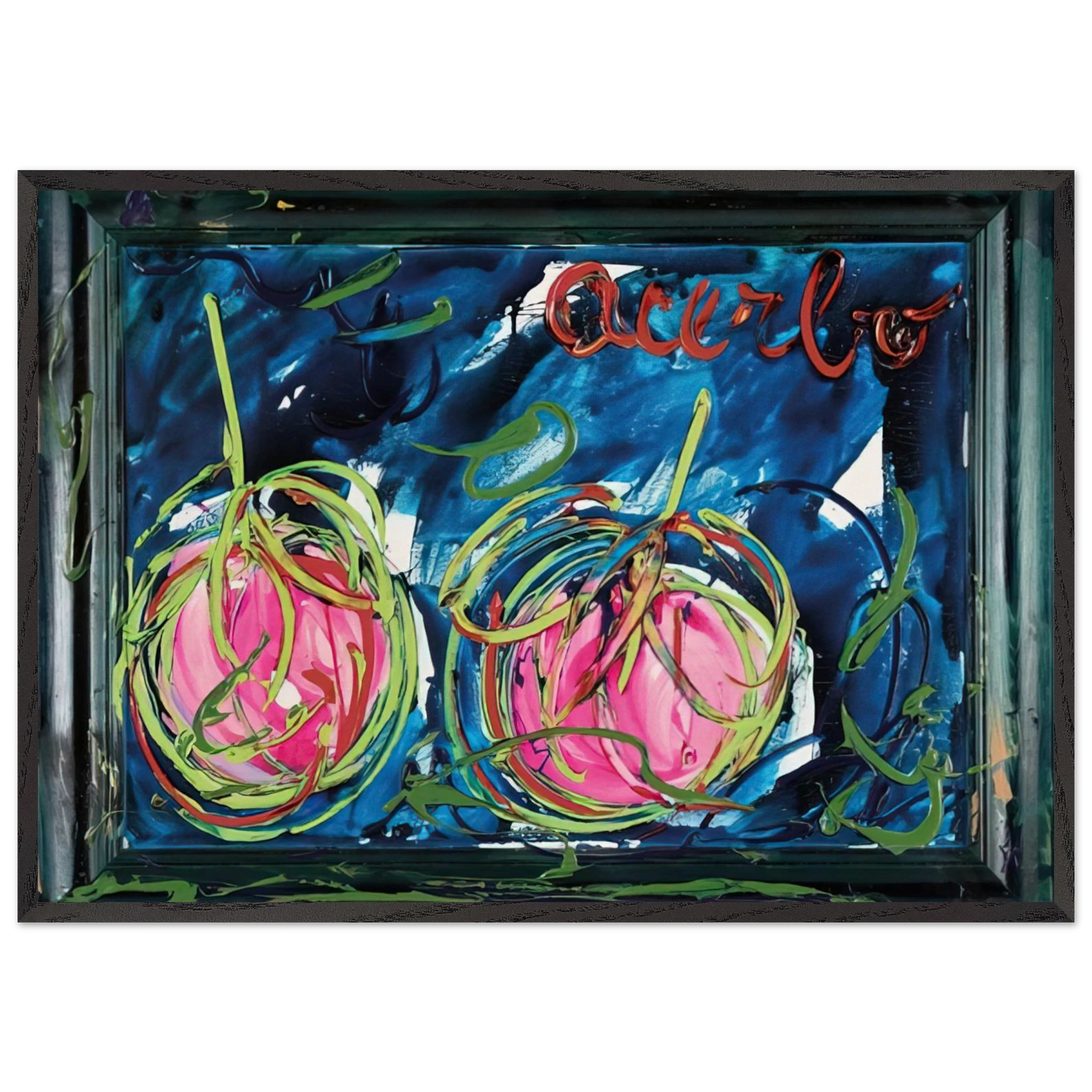 Acerbo - 1984 - Mario Schifano 70x100 cm / 28x40 inches Framed Art Print – Black Wooden Frame