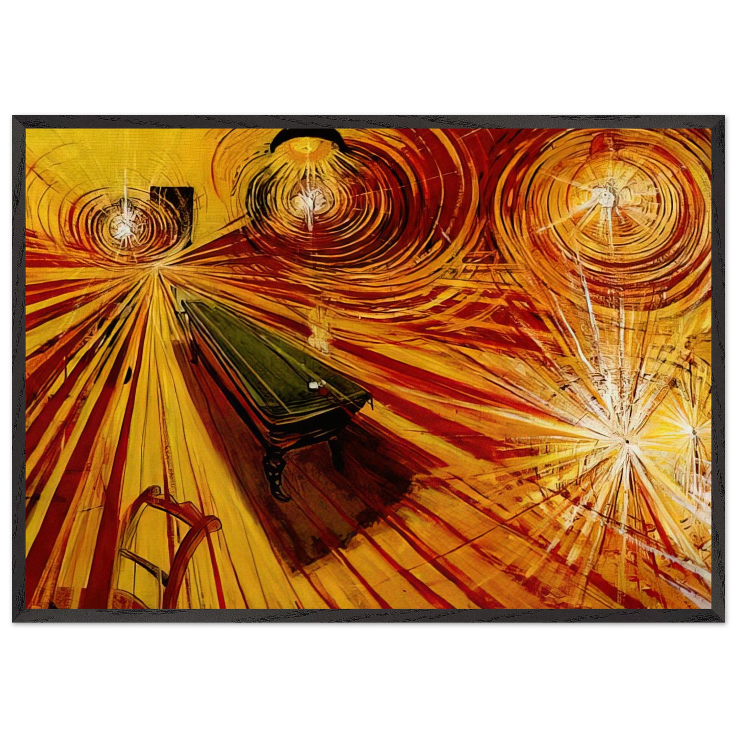Night Cafe - 1972 - Brett Whiteley 70x100 cm / 28x40 inches Framed Art Print – Black Wooden Frame