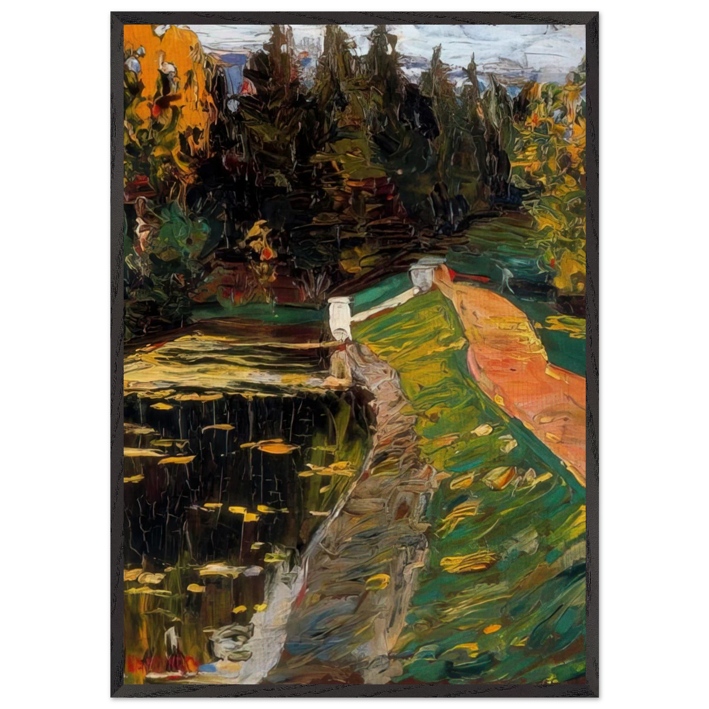 NOTDETECTED189369 - Wassily Kandinsky 70x100 cm / 28x40 inches Framed Art Print – Black Wooden Frame