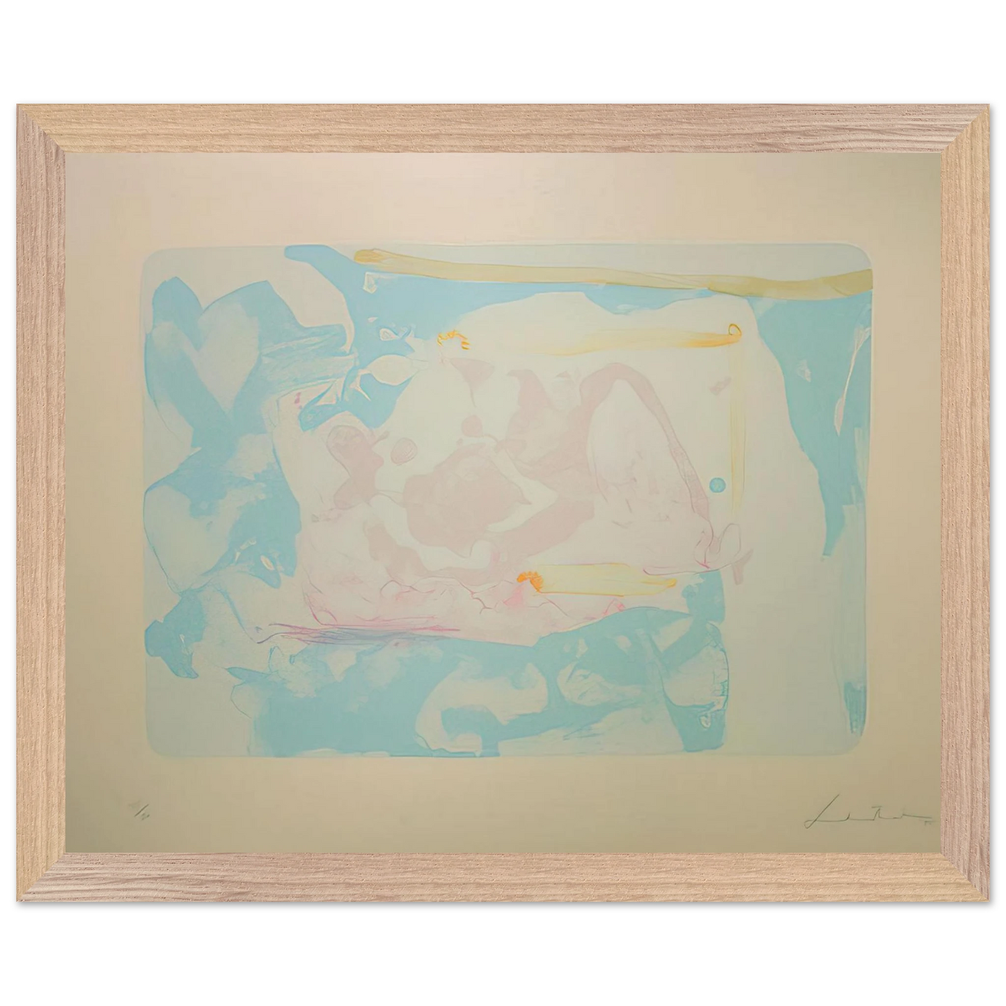 Helen Frankenthaler - Reflections III - 1995 Wall art - 30x40 cm / 12x16 inches - Premium Wooden Framed Poster With Fine Art Paper - White frame