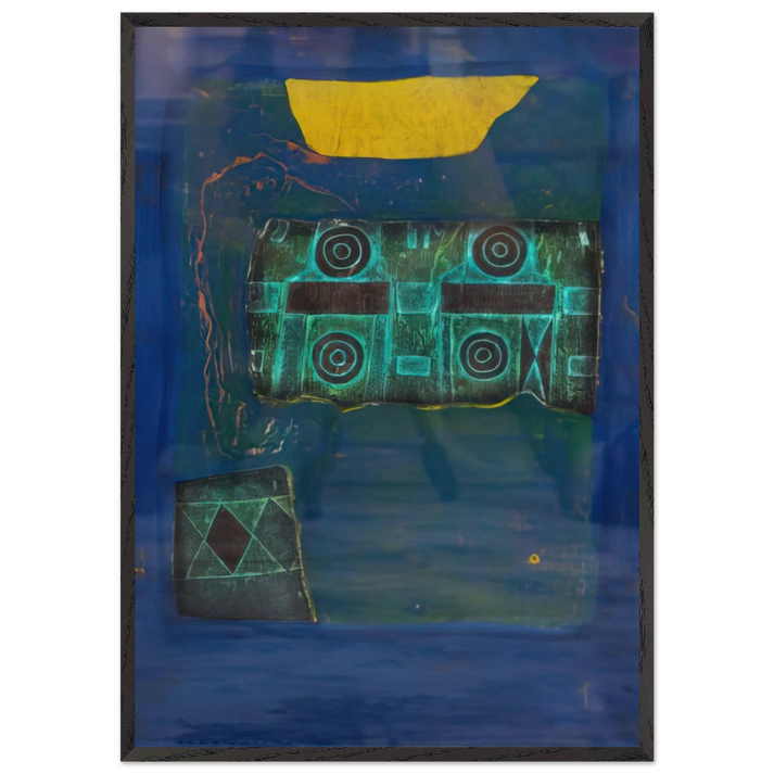 The Decorated Tomb of Ancient Japan B - 1969 - Hiroyuki Tajima 70x100 cm / 28x40 inches Framed Art Print – Black Wooden Frame