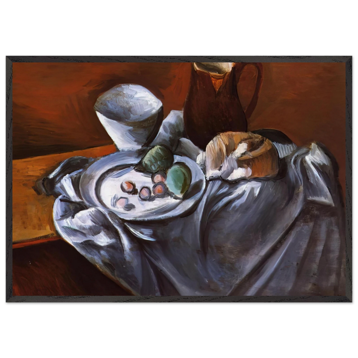 STILL LIFE WITH PEARS AND INDIAN BOWL - Andre Derain 70x100 cm / 28x40 inches Framed Art Print – Black Wooden Frame