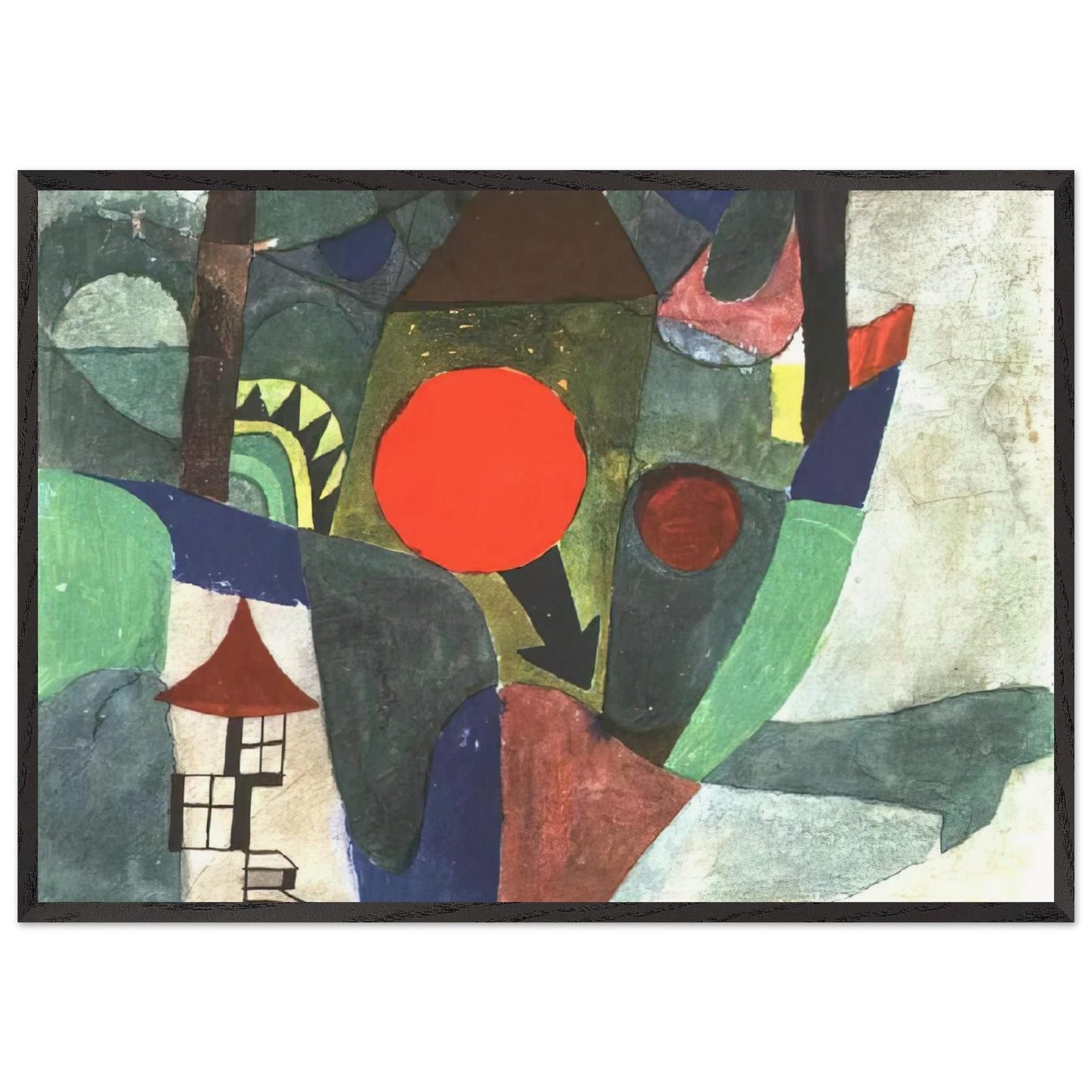 WITH THE SETTING SUN 1919 - Paul Klee Framed Art Print – Black Wooden Frame - Default Title - -Framed Art Print