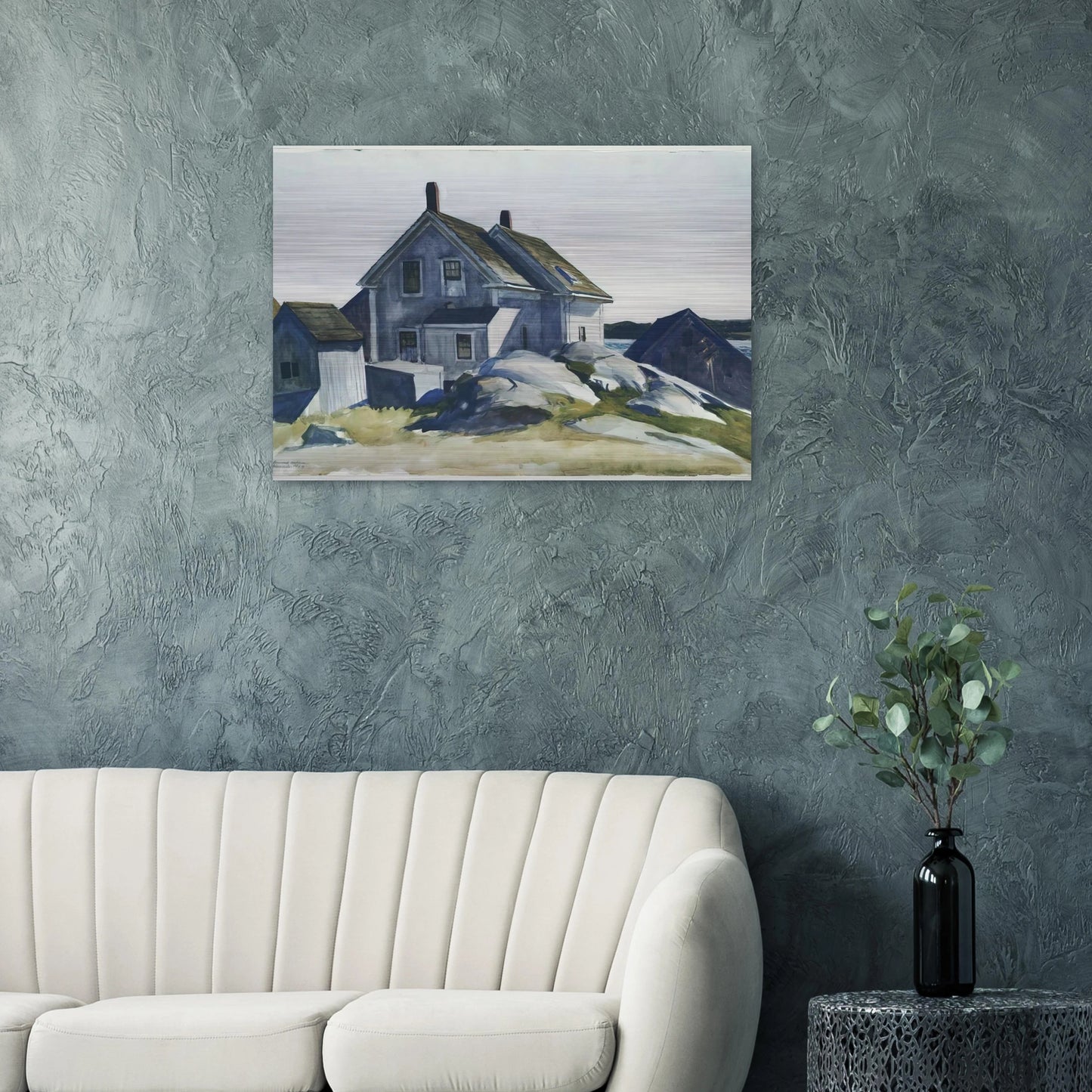 House at the Fort, Gloucester - Edward Hopper Brushed Aluminum Print - 70x100 cm / 28x40 inches | Edward Hopper Aluminum Print | Edward Hopper Prints