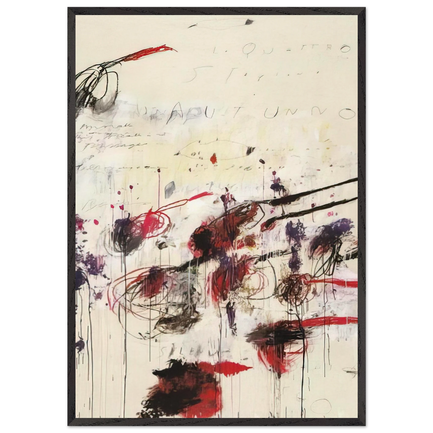 Quattro stagioni I Autunno - Cy Twombly Framed Art Print – Black Wooden Frame - Default Title - -Framed Art Print