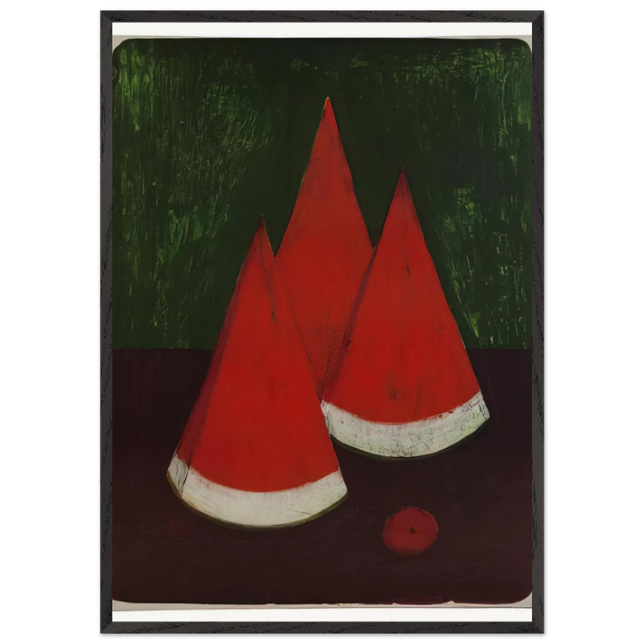 WATERMELONS - Rufino Tamayo 70x100 cm / 28x40 inches Framed Art Print – Black Wooden Frame