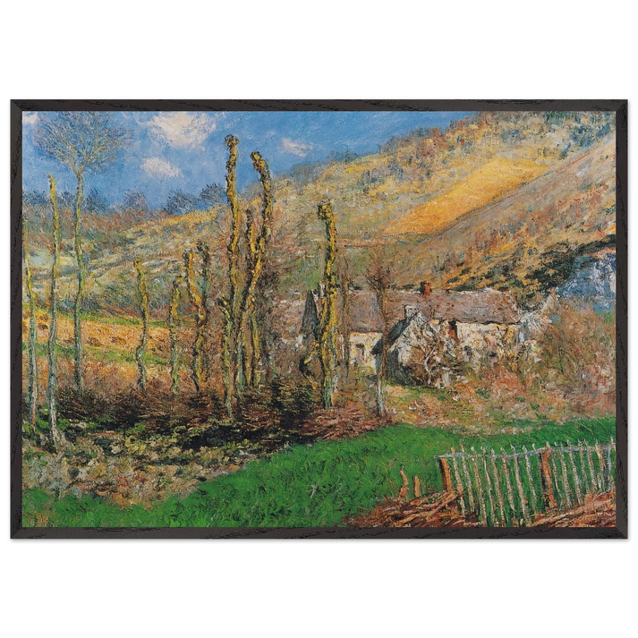 Winter Landscape at the Val de Falaise - claude monet 70x100 cm / 28x40 inches Framed Art Print – Black Wooden Frame