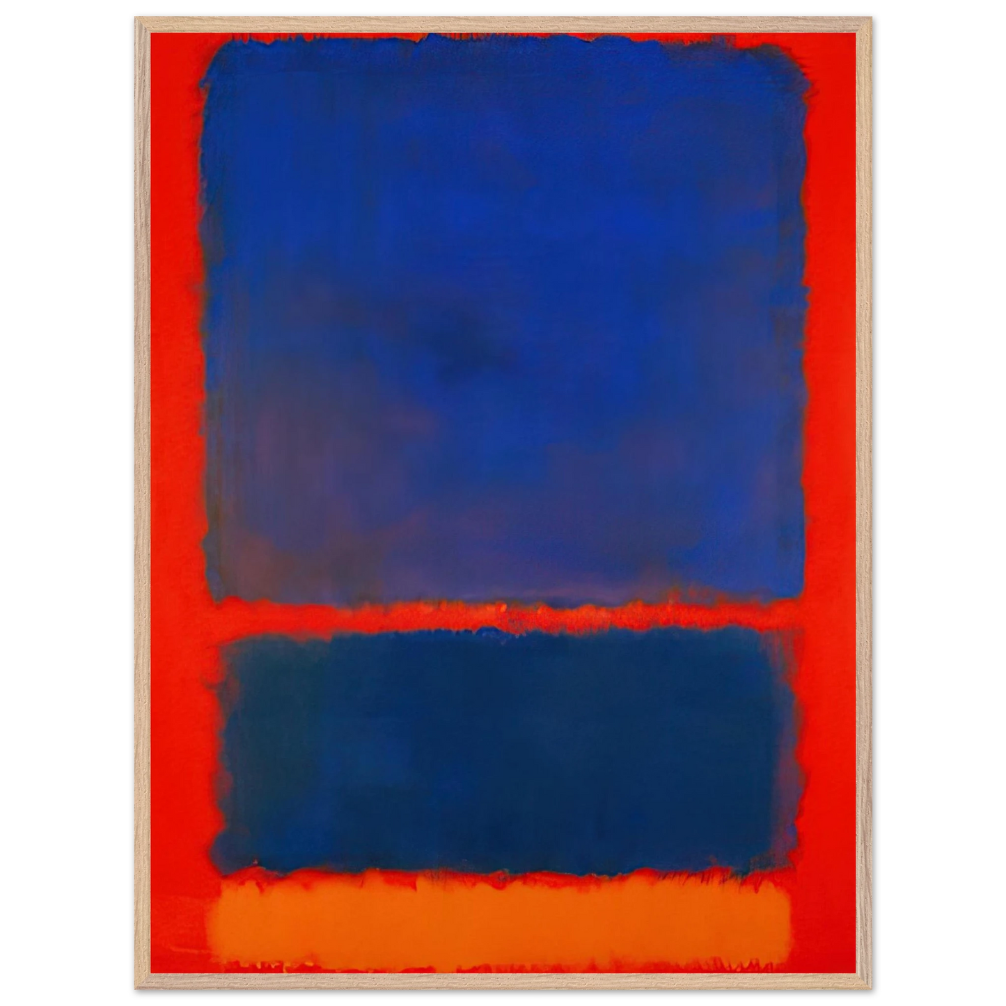 Mark Rothko - Blue, Orange, Red - 1961 Wall Art - 60x80 cm / 24x32 inches - Premium Wooden Framed Poster With Fine Art Paper-canvas - Wood frame