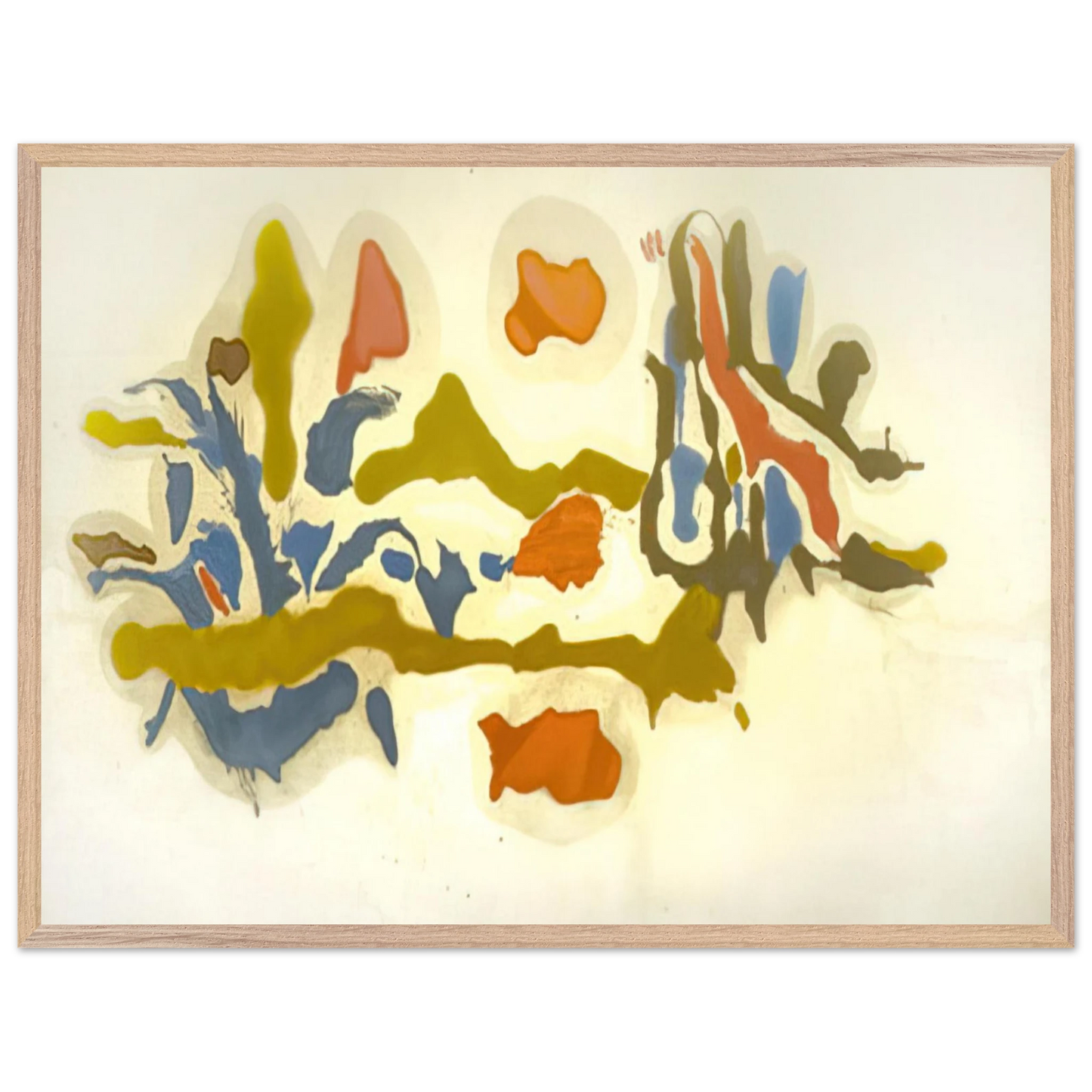 Helen Frankenthaler - Seascape with Dunes - 1962 Wall art - 40x50 cm / 16x20 inches - Premium Wooden Framed Poster With Fine Art Paper - Wood frame