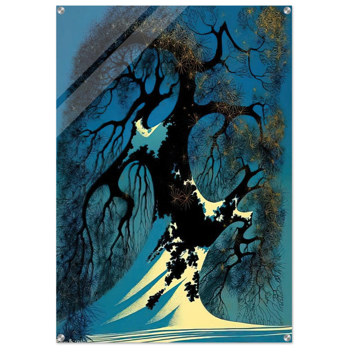 Winter Bonsai - Eyvind Earle Acrylic Print - 70x100 cm / 28x40″ inches | Eyvind Earle Wall Art | Eyvind Earle Prints