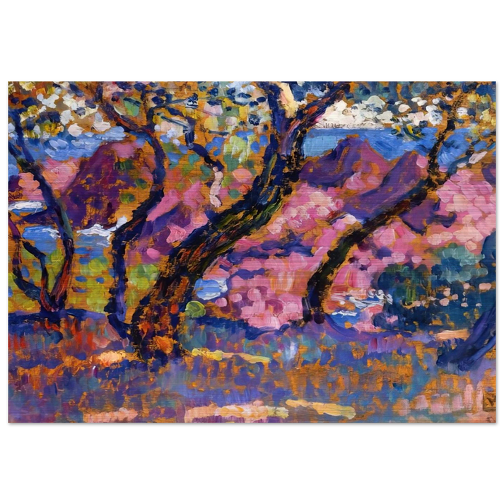 IN THE SHADE OF THE PINES STUDY 1905 - Theo van Rysselberghe Brushed Aluminum Print - 70x100 cm / 28x40 inches | Theo van Rysselberghe Aluminum Print | Theo van Rysselberghe Prints
