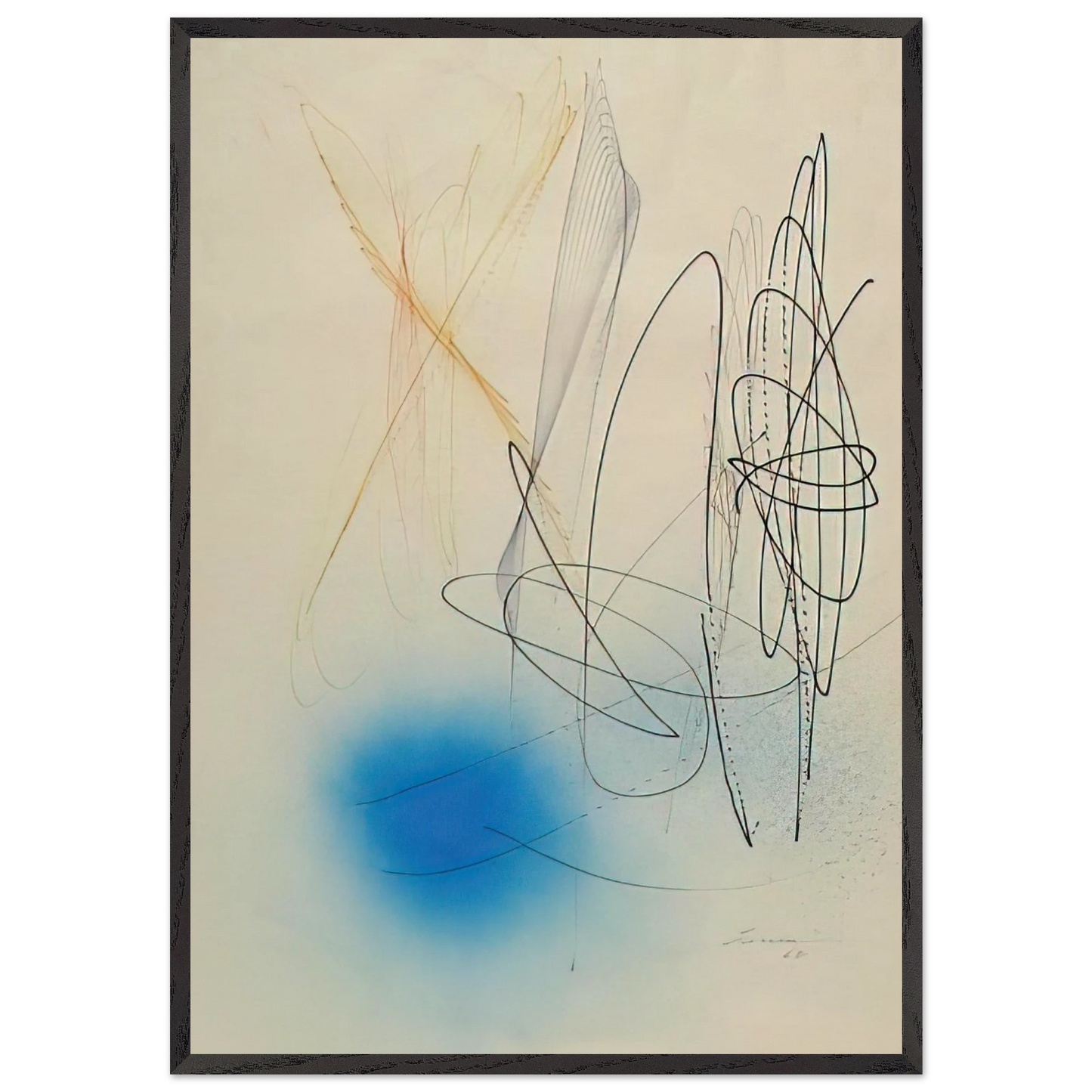 Abstract Composition - 1968 - John Ferren 70x100 cm / 28x40 inches Framed Art Print – Black Wooden Frame