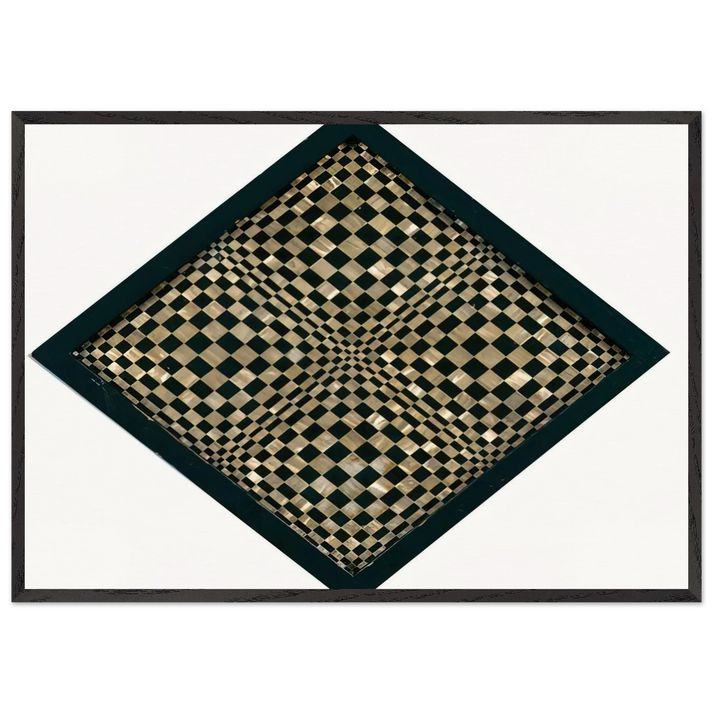 Oggetto ottico dynamico - Op Art - Dadamaino 70x100 cm / 28x40 inches Framed Art Print – Black Wooden Frame