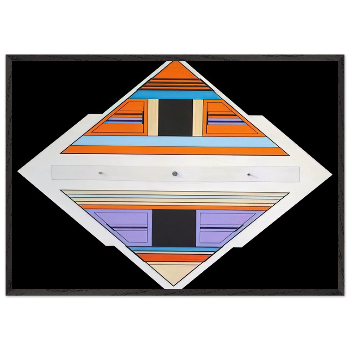 Elan - 1989 - Carmelo Arden Quin 70x100 cm / 28x40 inches Framed Art Print – Black Wooden Frame