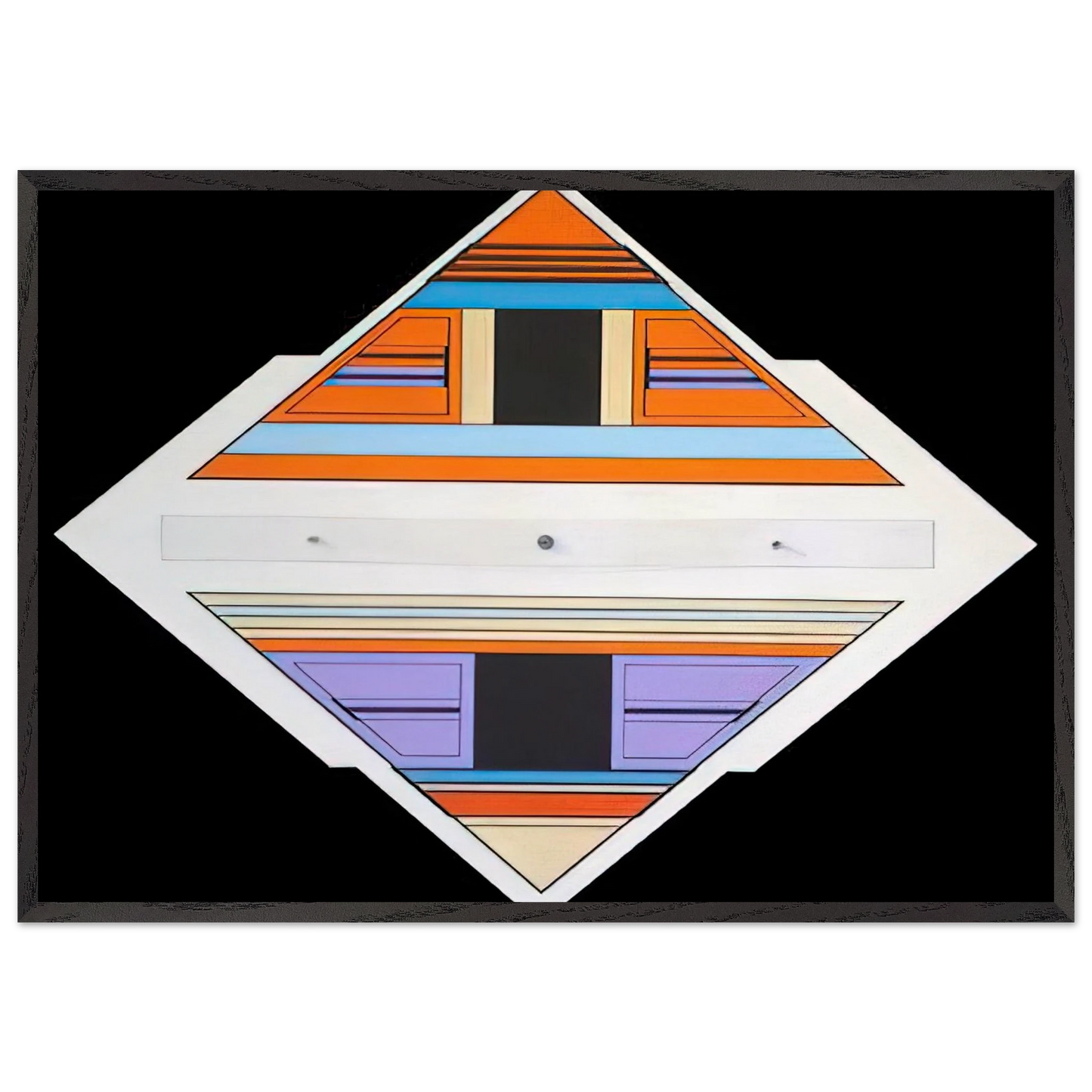 Elan - 1989 - Carmelo Arden Quin Framed Art Print – Black Wooden Frame - Default Title - -Framed Art Print