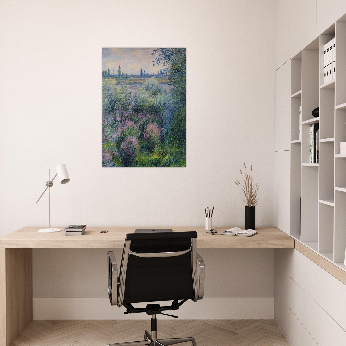 Spot on the Banks of the Seine - claude monet Brushed Aluminum Print - 70x100 cm / 28x40 inches | claude monet Aluminum Print | claude monet Prints
