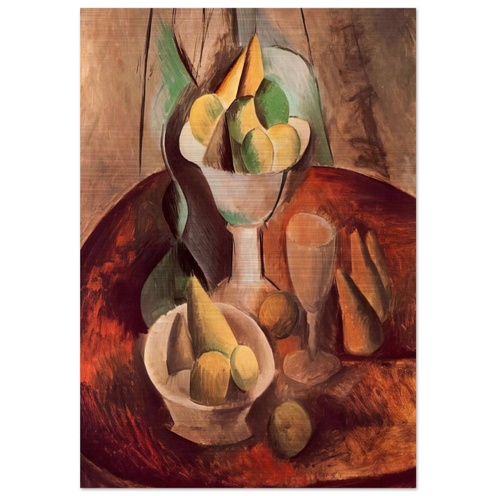 Fruit in a Vase - 1909 - Pablo Picasso Brushed Aluminum Print - 70x100 cm / 28x40 inches | Pablo Picasso Aluminum Print | Pablo Picasso Prints