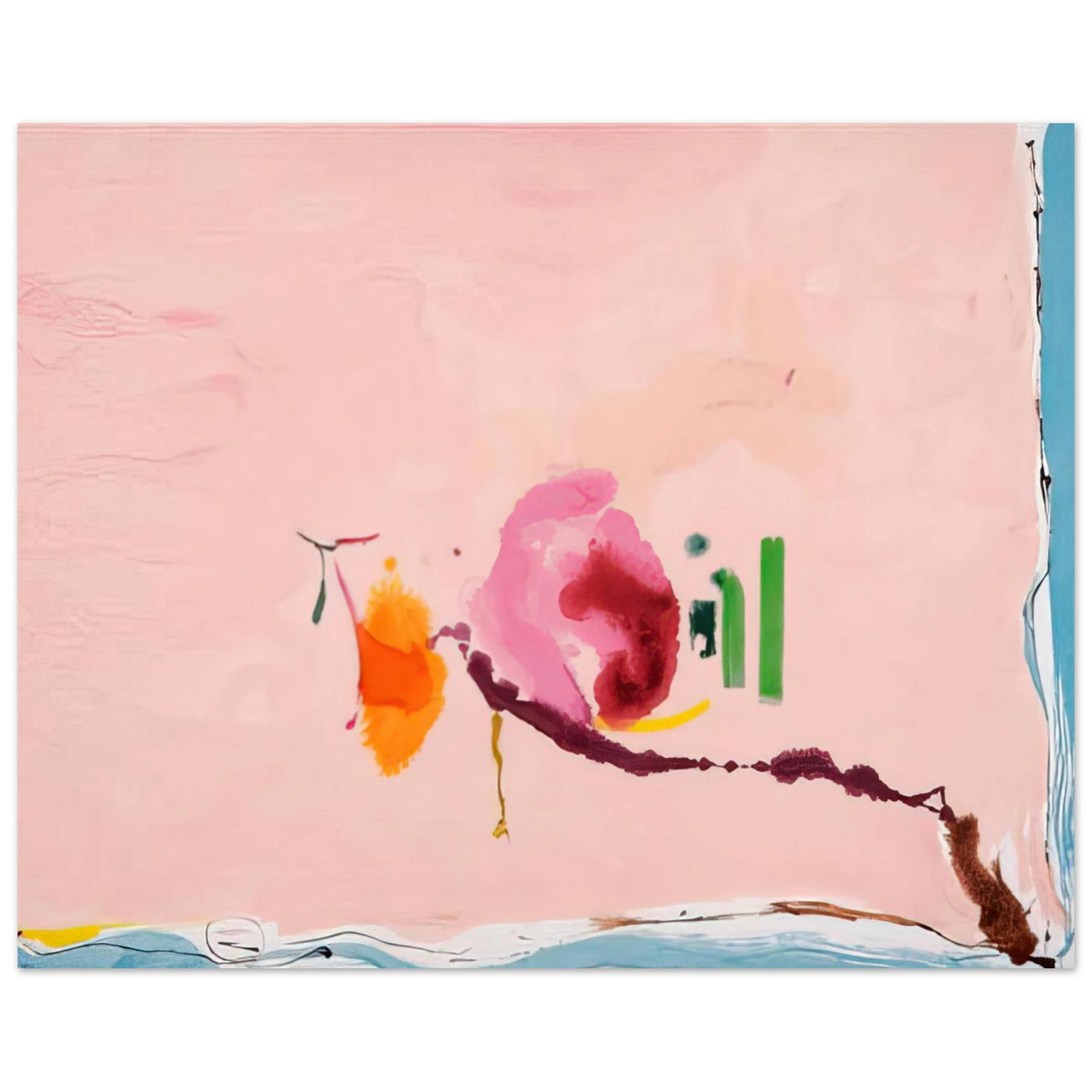 Helen Frankenthaler - Flirt - 1995 Wall art - 21x29.7 cm / 8x12" - Premium Wooden Framed Poster With Fine Art Paper - Wood frame