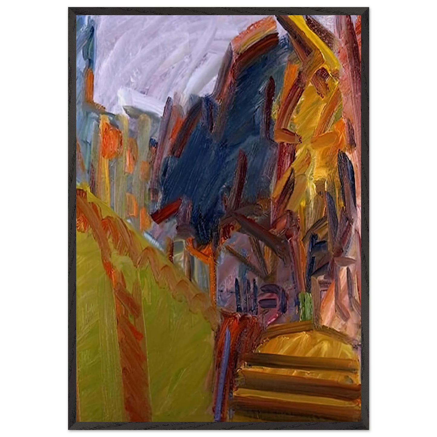 ALBERO DI FRONTE - Frank Auerbach 70x100 cm / 28x40 inches Framed Art Print – Black Wooden Frame