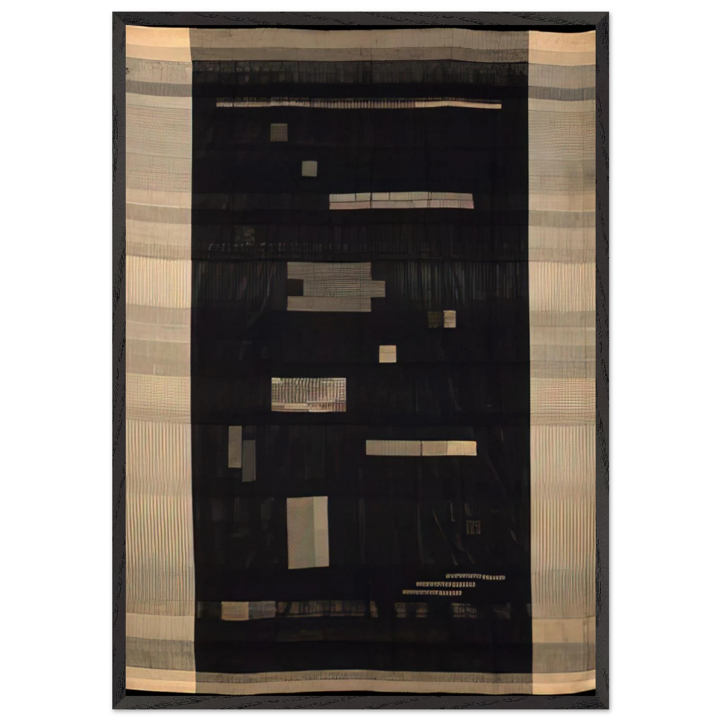 ANCIENT WRITING 1936 - Anni Albers 70x100 cm / 28x40 inches Framed Art Print – Black Wooden Frame