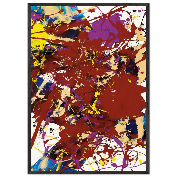 Untitled SFP94-99 SFF 1781 - Sam Francis 70x100 cm / 28x40 inches Framed Art Print – Black Wooden Frame