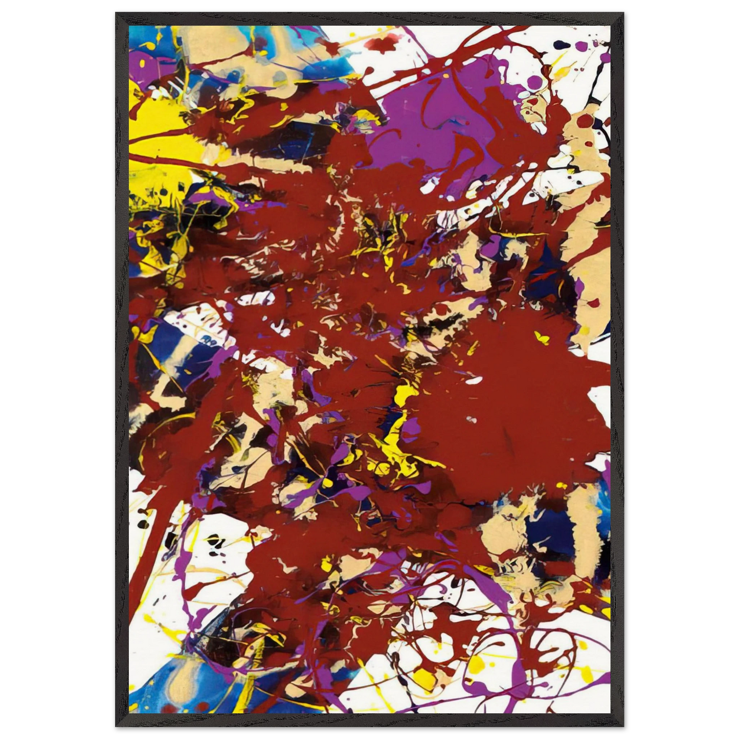 Untitled SFP94-99 SFF 1781 - Sam Francis Framed Art Print – Black Wooden Frame - Default Title - -Framed Art Print