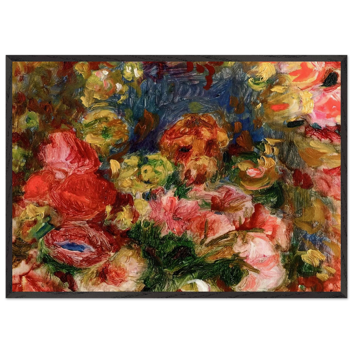 Flowers N6 - Pierre-Auguste Renoir 70x100 cm / 28x40 inches Framed Art Print – Black Wooden Frame
