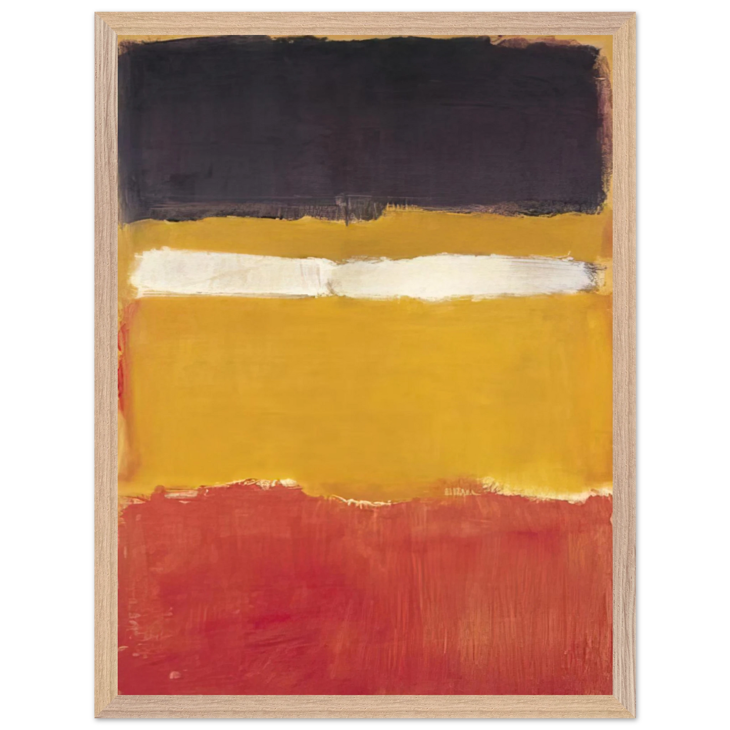 Mark Rothko - Number 24 Untitled - 1951 Wall Art - 60x80 cm / 24x32 inches - Premium Wooden Framed Poster With Fine Art Paper - White frame