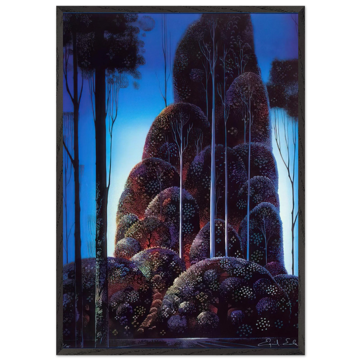 Tall Trees - Eyvind Earle 70x100 cm / 28x40 inches Framed Art Print – Black Wooden Frame