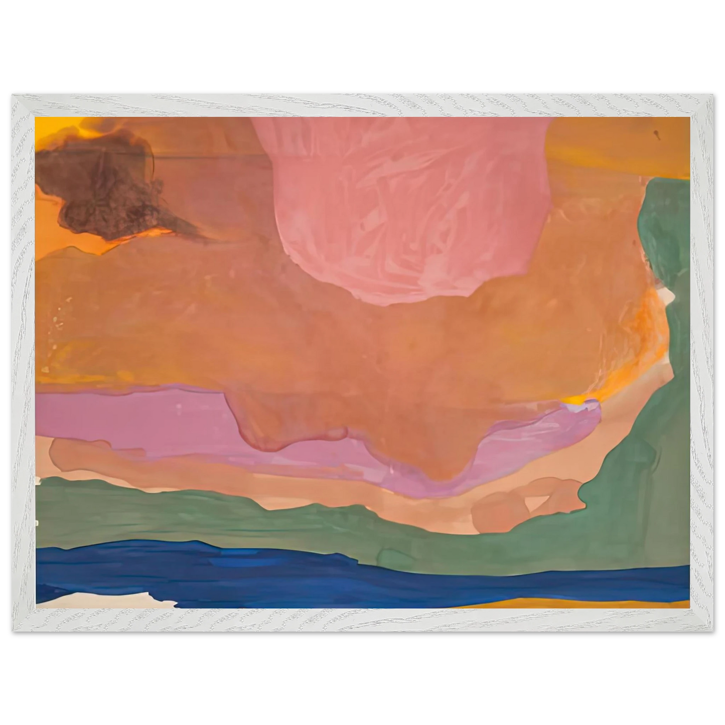 Helen Frankenthaler - Flood, 1967- Wall Art - 60x80 cm / 24x32 inches - Premium Wooden Framed Poster With Fine Art Paper-canvas - Wood frame
