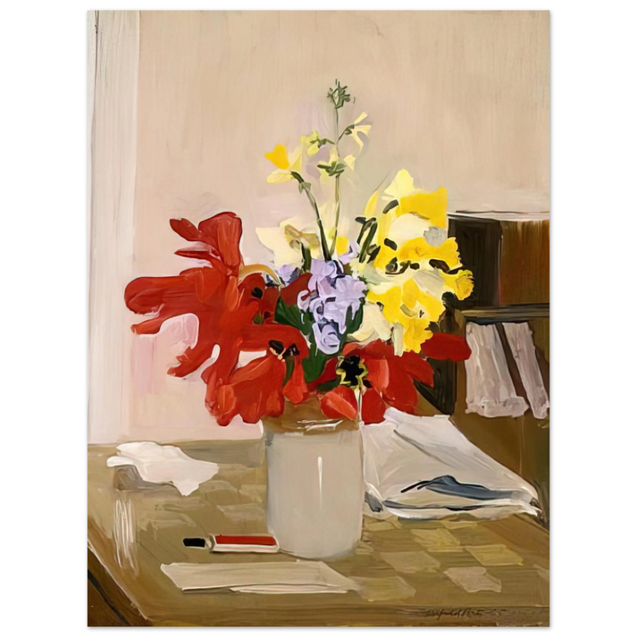 Fairfield Porter - ANEMONE AND DAFFODIL 1965 75x100 cm / 30x40inches Fine Art Poster
