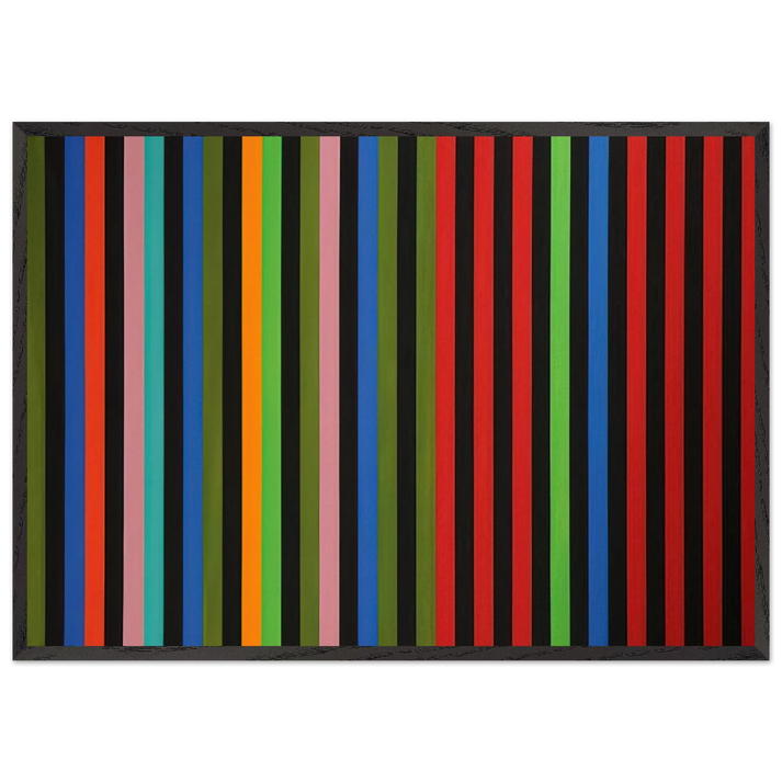 Firebox - 1964 - Gene Davis 70x100 cm / 28x40 inches Framed Art Print – Black Wooden Frame