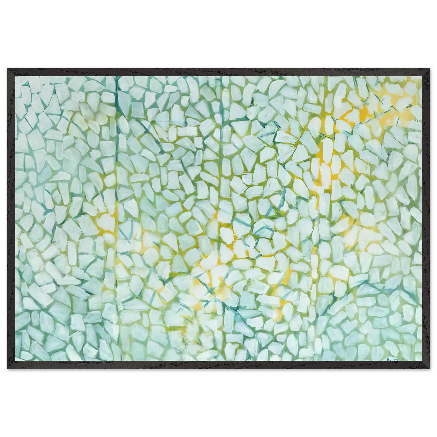 WHITE DAISIES RHAPSODY 1973 - Alma Woodsey Thomas Framed Art Print – Black Wooden Frame - Default Title - -Framed Art Print