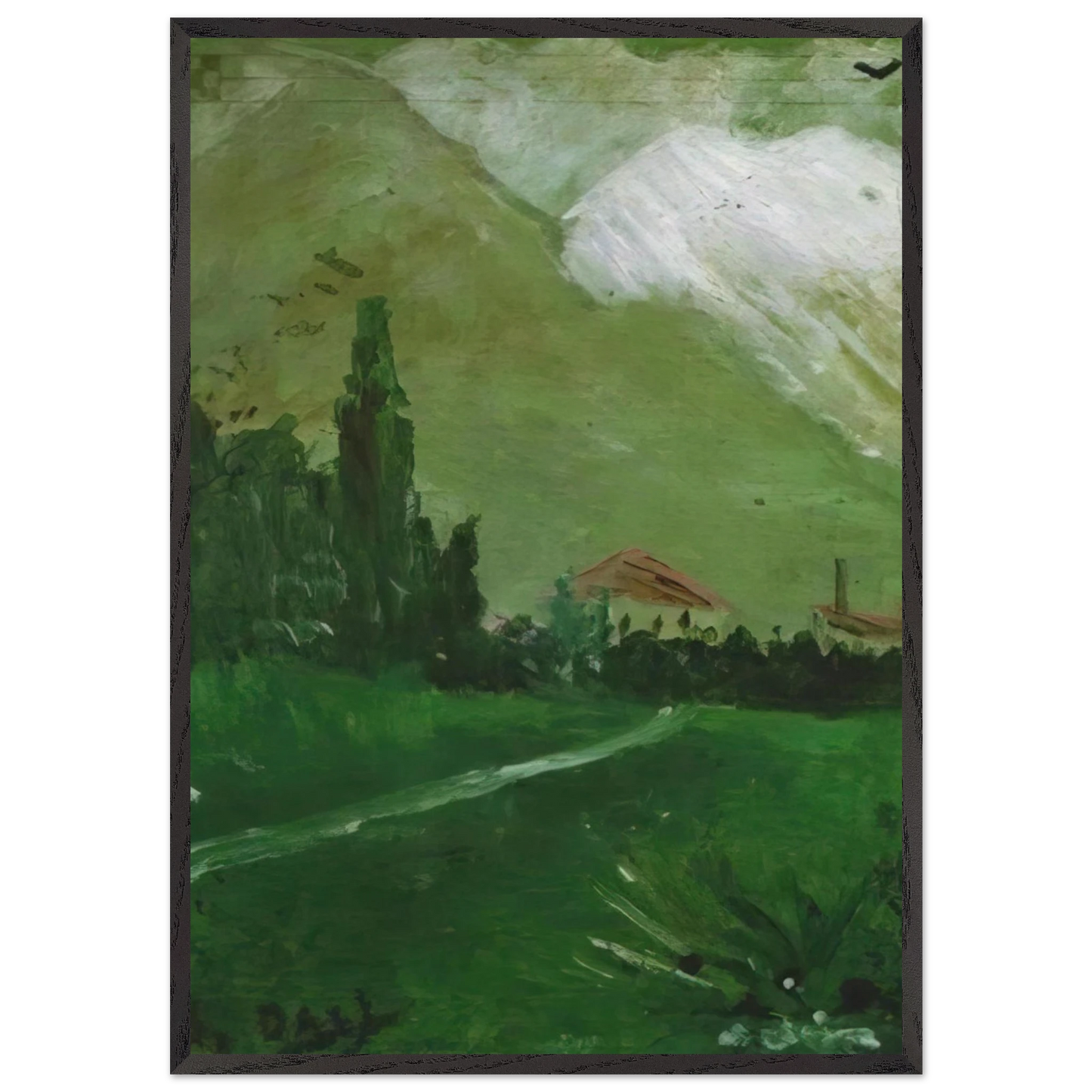 LANDSCAPE NEAR FIGUERAS - Salvador Dali Framed Art Print – Black Wooden Frame - Default Title - -Framed Art Print