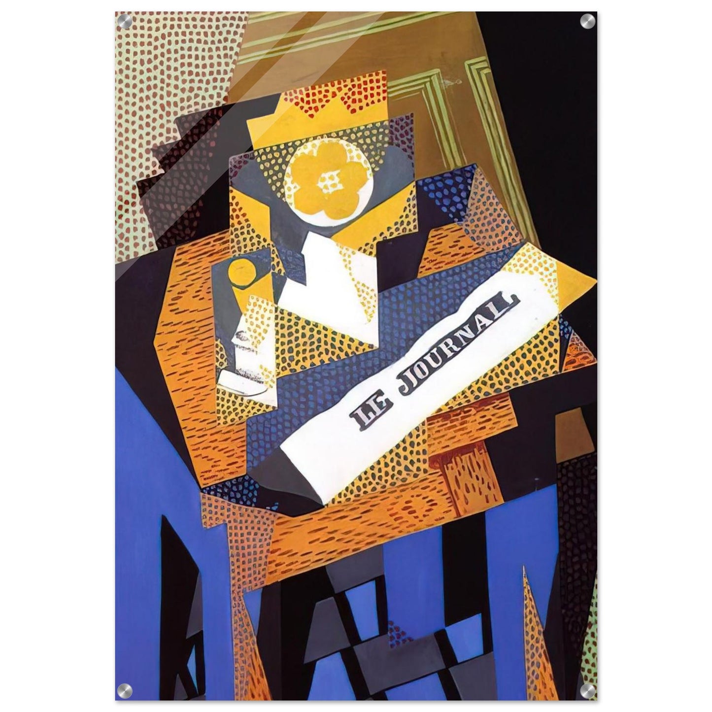 NEWSPAPER AND FRUIT DISH 1916 - Juan Gris Acrylic Print - 70x100 cm / 28x40″ inches