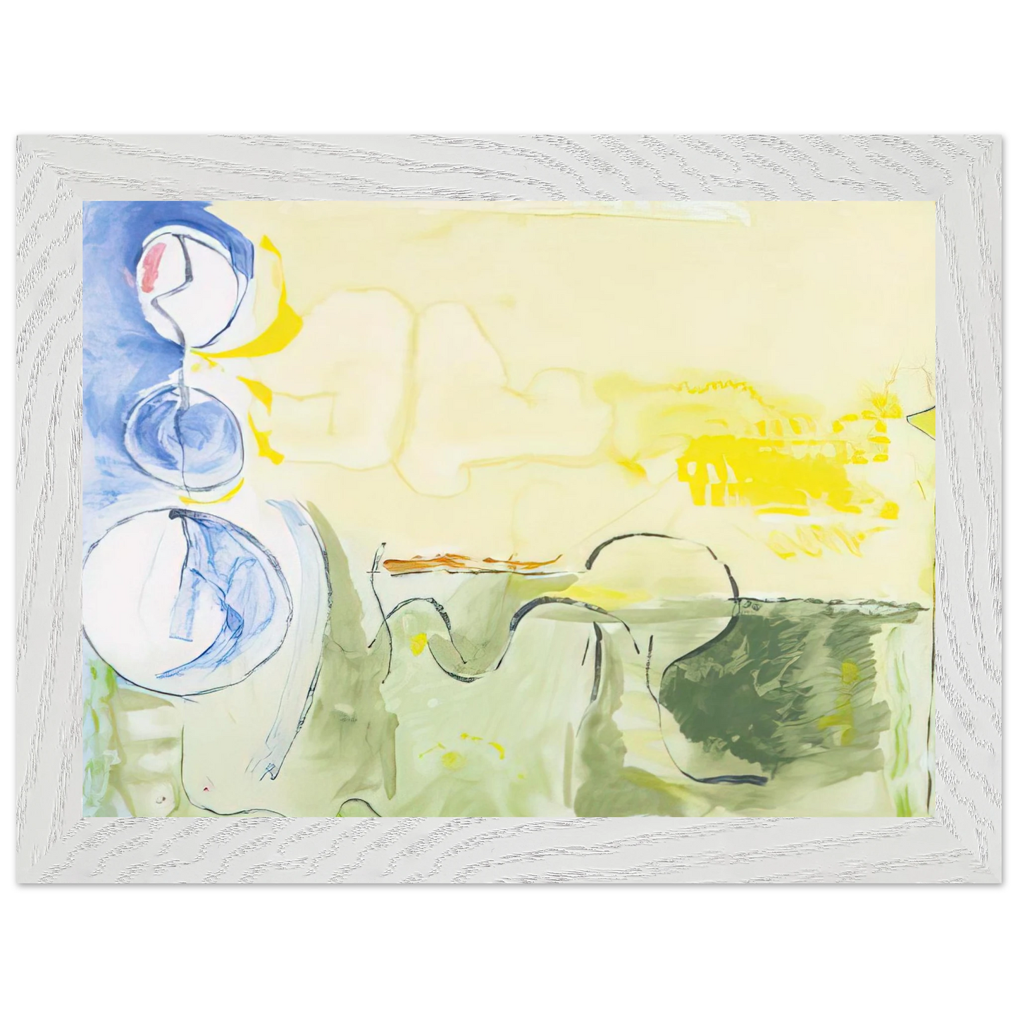 Helen Frankenthaler - Flotilla - 2006 Wall art - 70x70 cm / 28x28 inches - Premium Wooden Framed Poster With Fine Art Paper - Black frame
