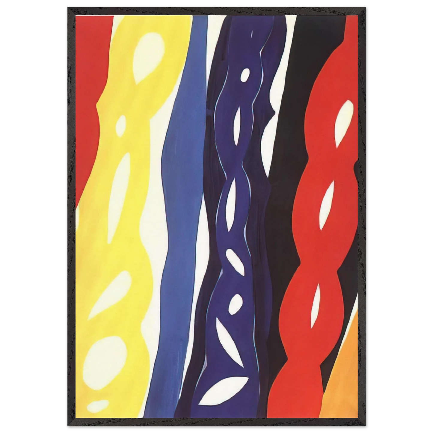 Streifen WZ 1221 - 1967 - Ernst Wilhelm Nay 70x100 cm / 28x40 inches Framed Art Print – Black Wooden Frame
