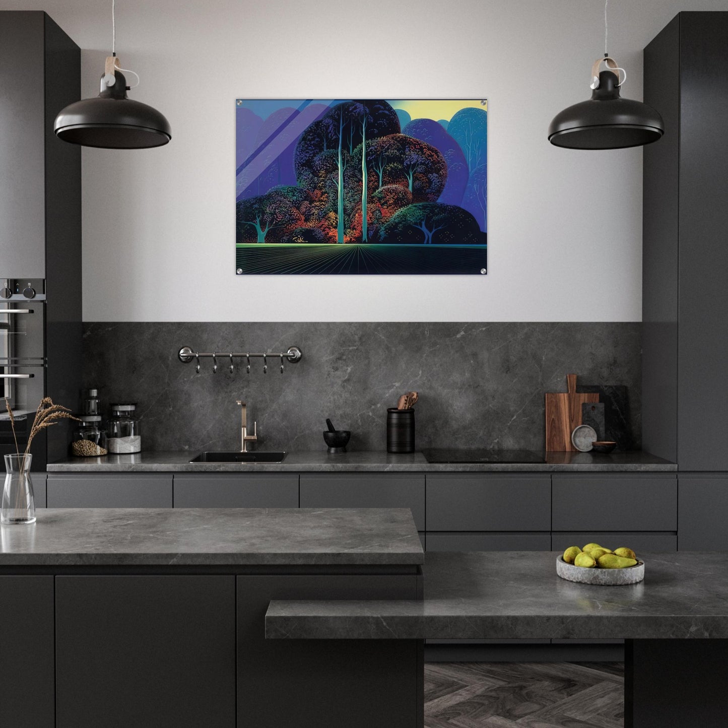 Softening Shades of Twilight - Eyvind Earle Acrylic Print - 70x100 cm / 28x40″ inches | Eyvind Earle Wall Art | Eyvind Earle Prints