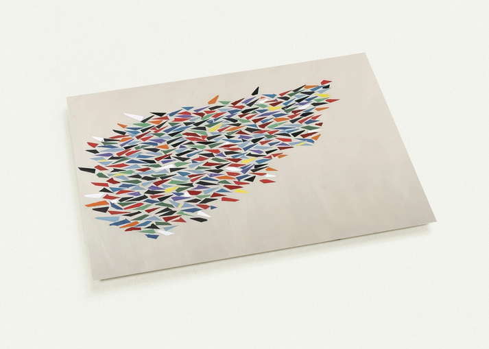 Color Shapes on Gray - 1979 By Robert Goodnough Pack of 10 Post Cards | Robert Goodnough Post Cards | A6 (10.5 x 14.8 cm) - 4.1 x 5.8 inches